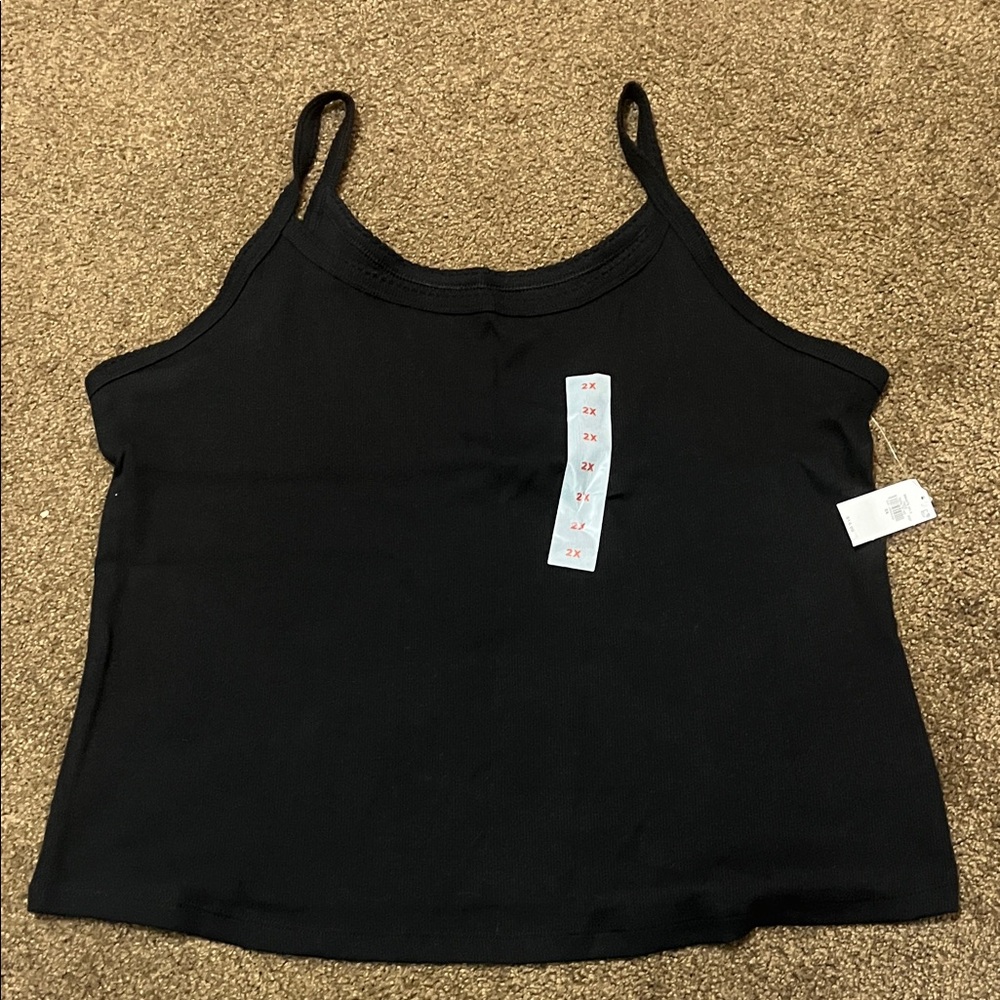 Old Navy Black Ribbed Spaghetti Strap Camisole